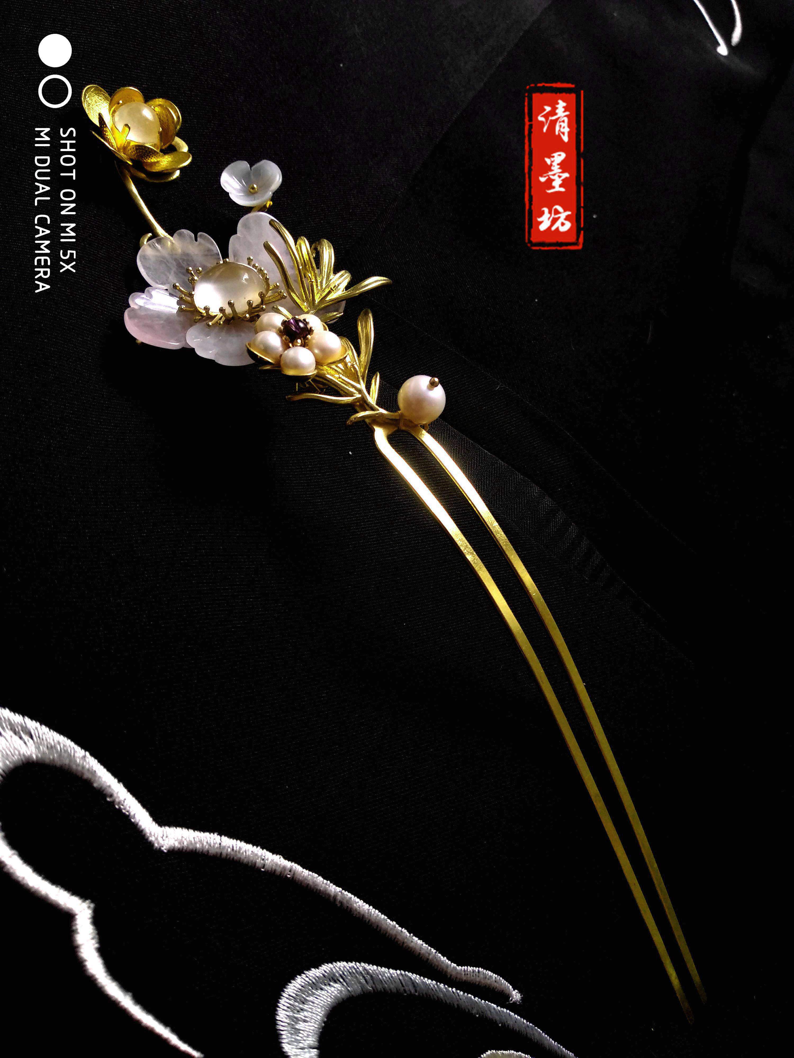 清墨坊的优惠券大全—【清墨坊】遥遥桃花 汉服配饰簪子钗纯铜黄铜