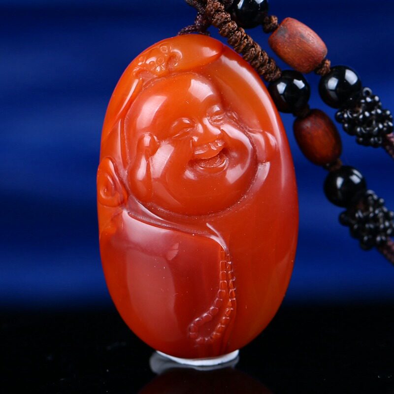 【31.84g(含绳)-佛公】收藏级南红玛瑙挂件84329