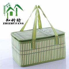 直销手提竹篮子长方形枣子螃蟹外包装盒竹制品竹编手工水果收纳盒