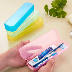 果冻色塑料牙刷盒旅行出游收纳牙刷牙膏盒户外便携防尘防菌牙具盒