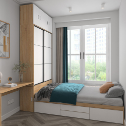 榻榻米床衣柜一体小户型卧室储物床