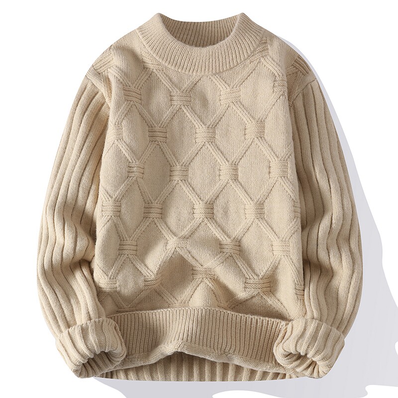 青少年圆领毛衣男13大童羊毛衫14初中学生15岁男孩加厚打底针织衫