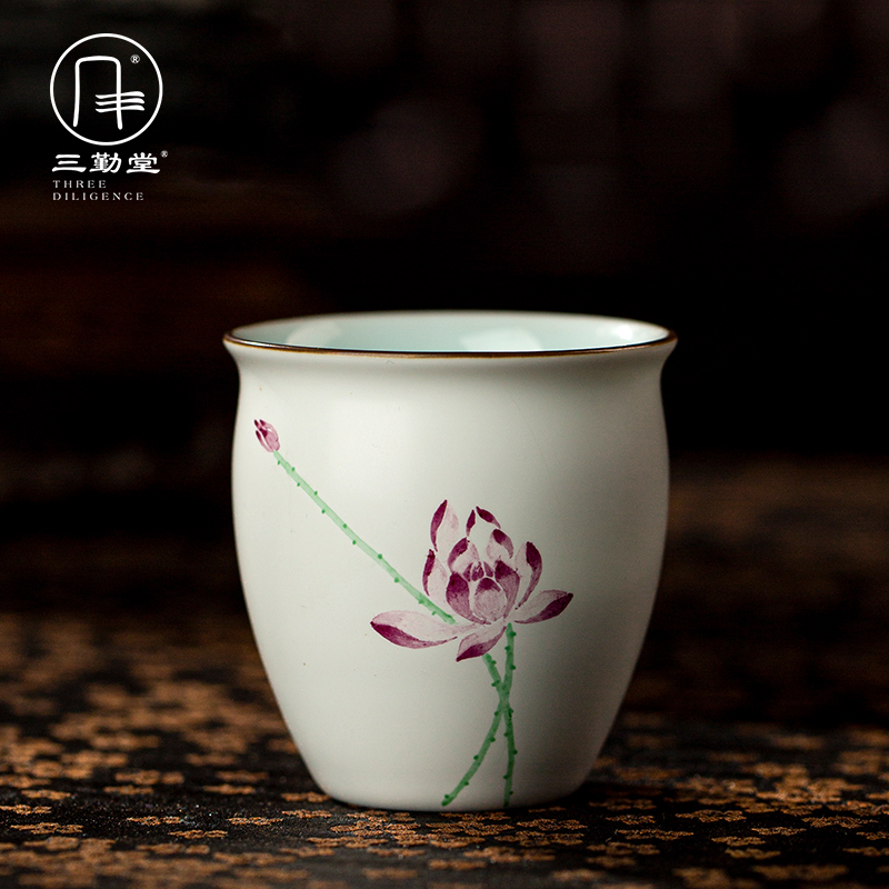 三勤堂手绘茶杯陶瓷品茗杯景德镇功夫茶具闻香杯单杯主人杯S42027|ruв категории посуда, чайный сервиз, запах кубок - от Buy2taobao.com для оказания профессиональной услуги покупки агента Taobao