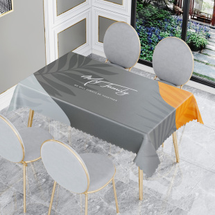 新款防水防油防烫桌布ins风长方形餐桌垫PVC皮革免洗茶几布w餐桌