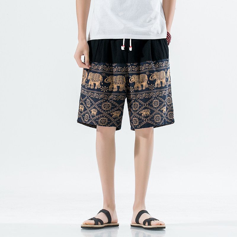 泰国男装裤子灯笼裤男泰式沙滩短裤缅甸西双版纳傣族服装大象裤潮