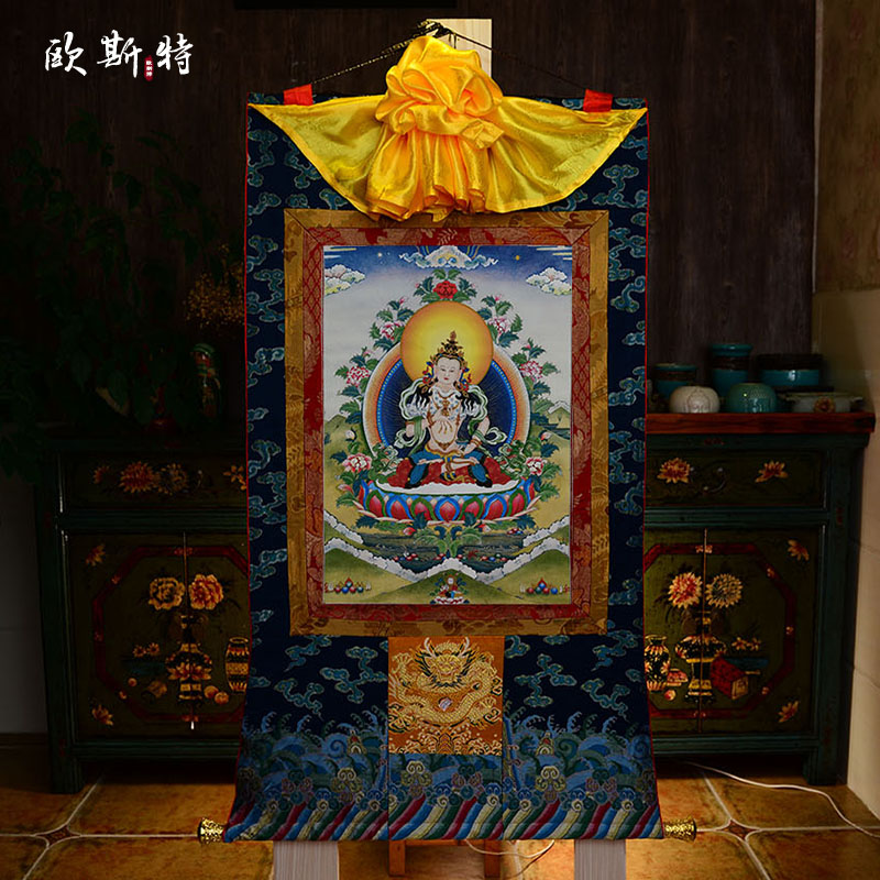 欧斯特 金刚萨埵唐卡 尼泊尔矿物颜料西藏金刚萨埵佛像唐卡挂画