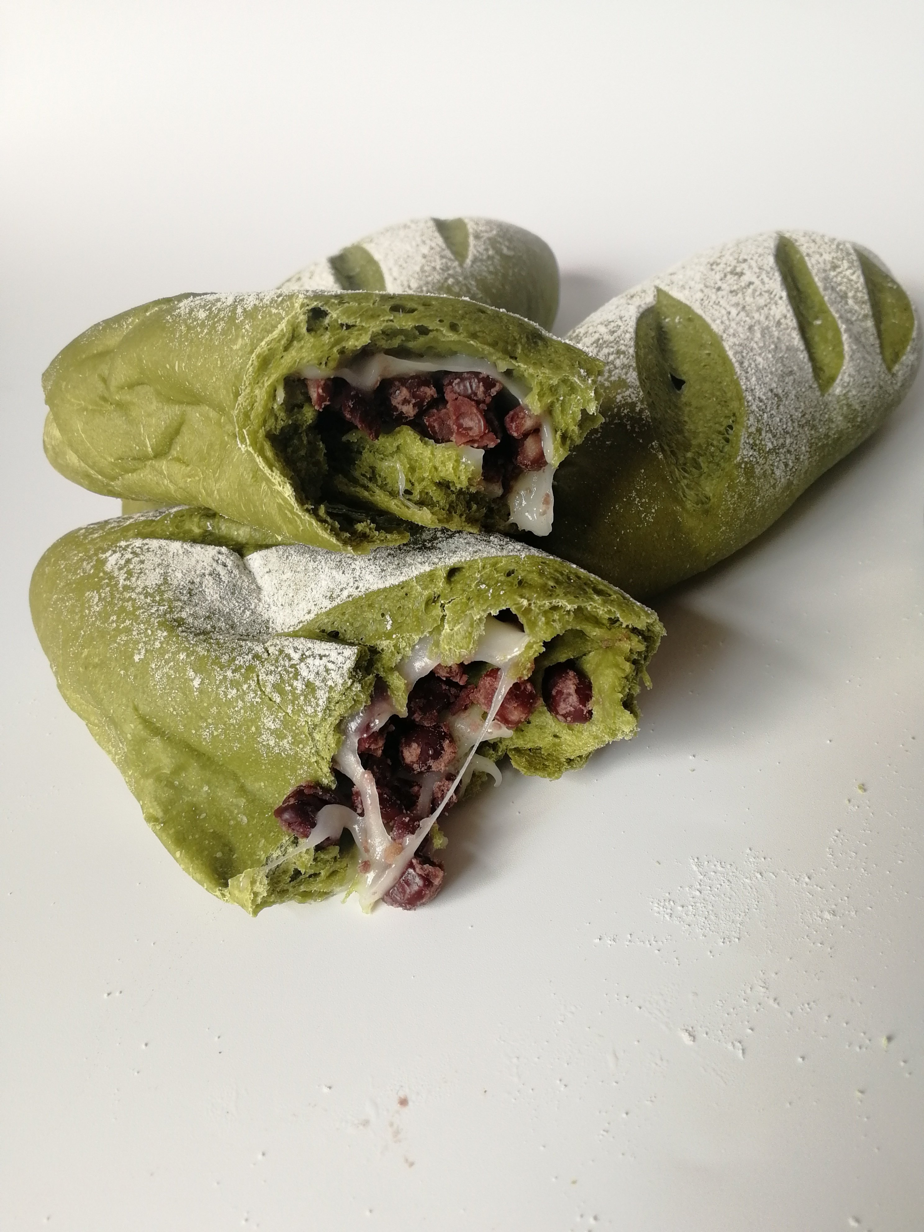 热销抹茶麻薯软欧面包