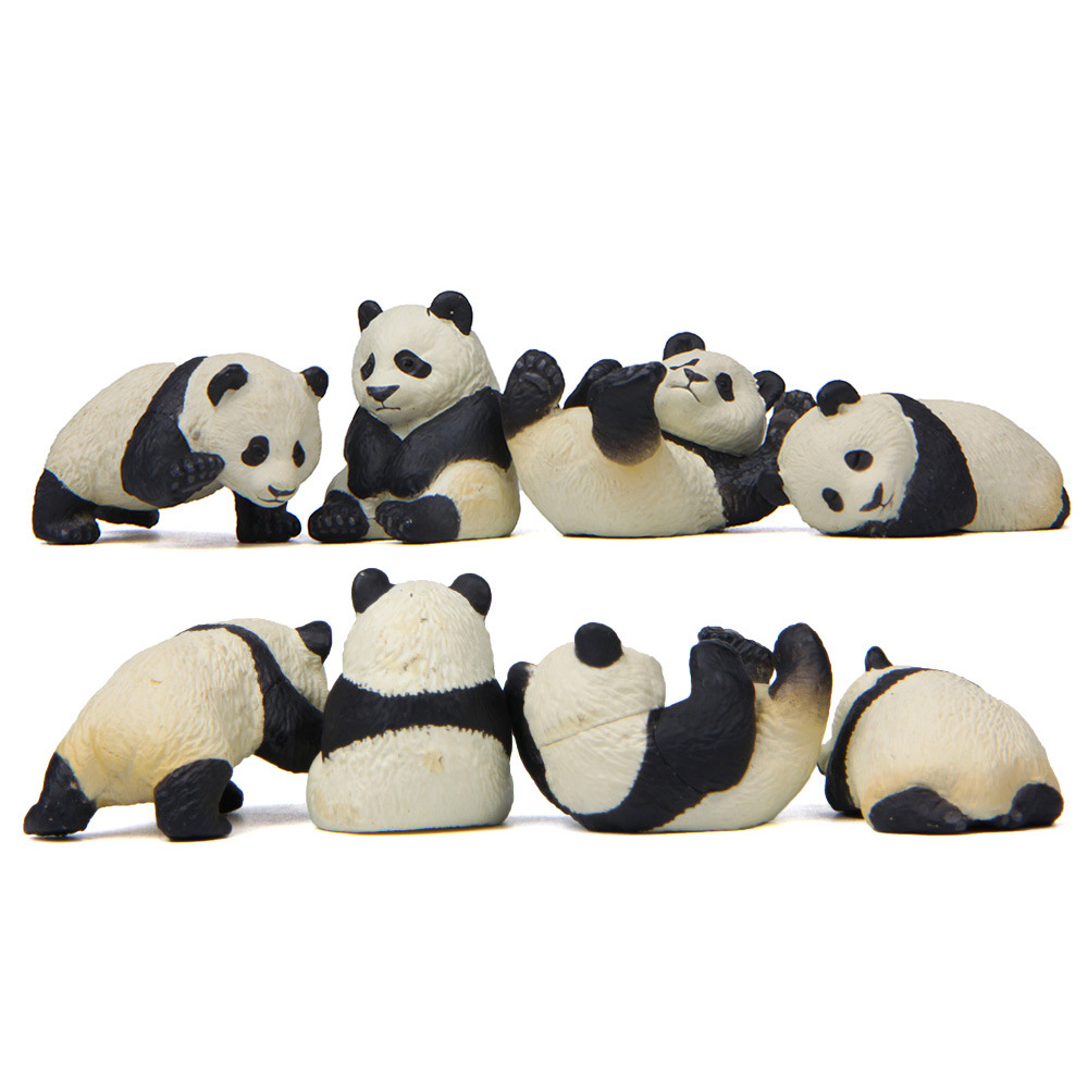 4款一套小熊猫家居摆件生活萌版造型