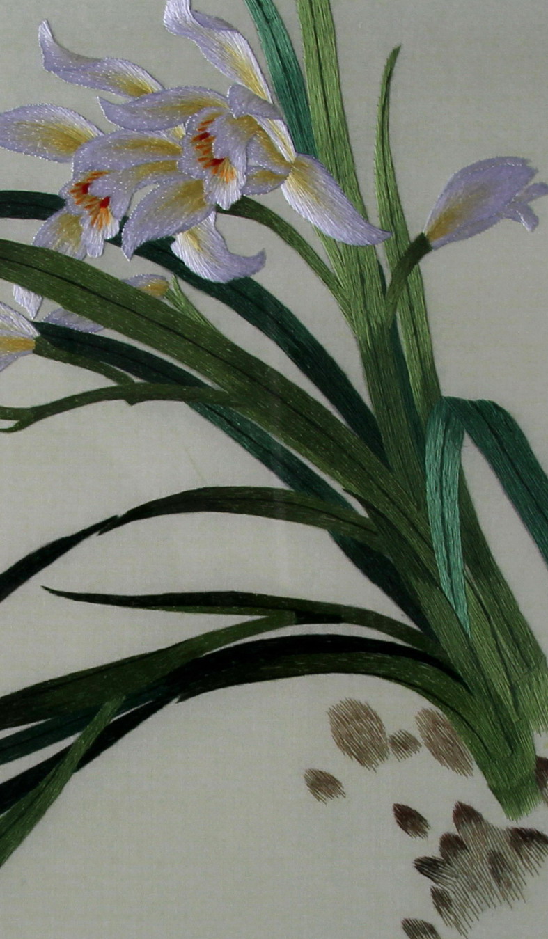 苏绣单面绣《中兰花》吴波文化出品