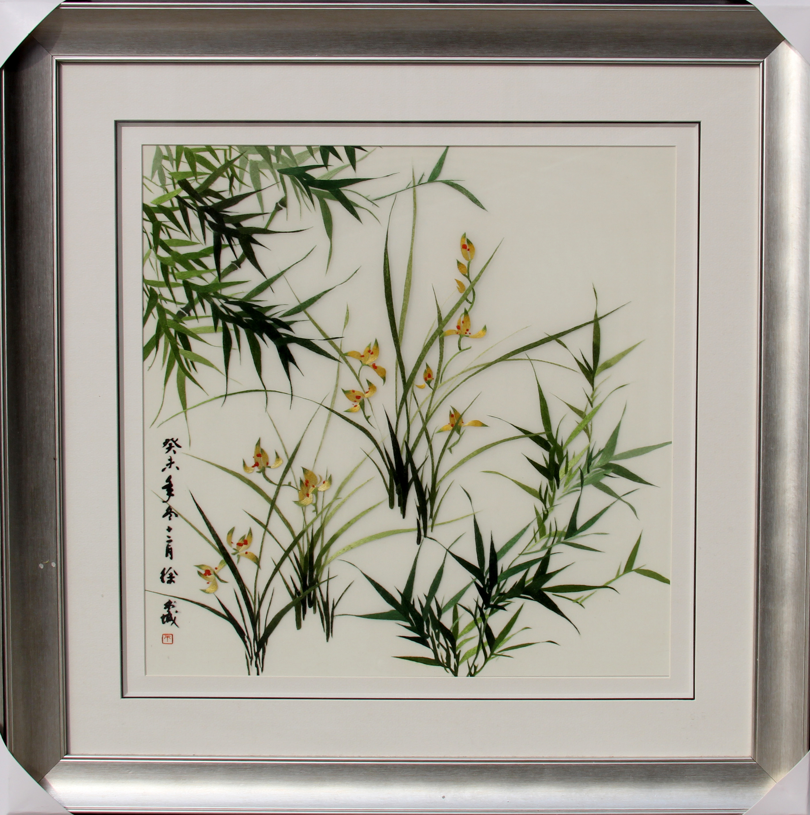 苏绣单面绣《兰花》吴波文化出品