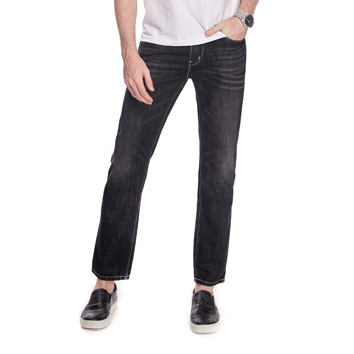 texwood/德士活牛仔裤男2018夏季薄款韩版潮流百搭宽松休闲男士长_不