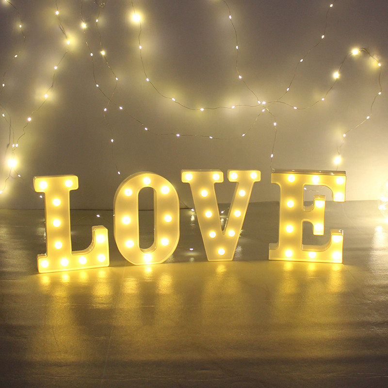 led小彩灯串字母浪漫网红少女心ins风生日装饰布置满天星窗帘挂灯