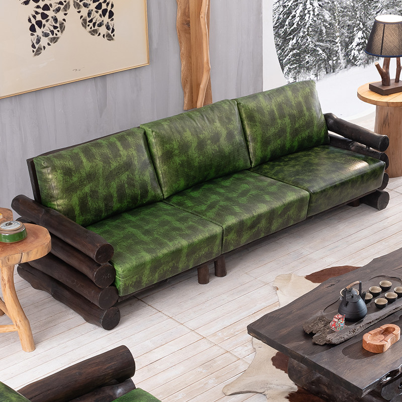 原生态实木沙发单人/双人/三人整木客厅沙发民宿客栈特色家具花梨