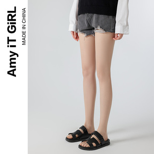 艾米婕菠萝袜肉色丝袜女夏季超薄隐形自然防勾丝黑色丝袜光腿神器