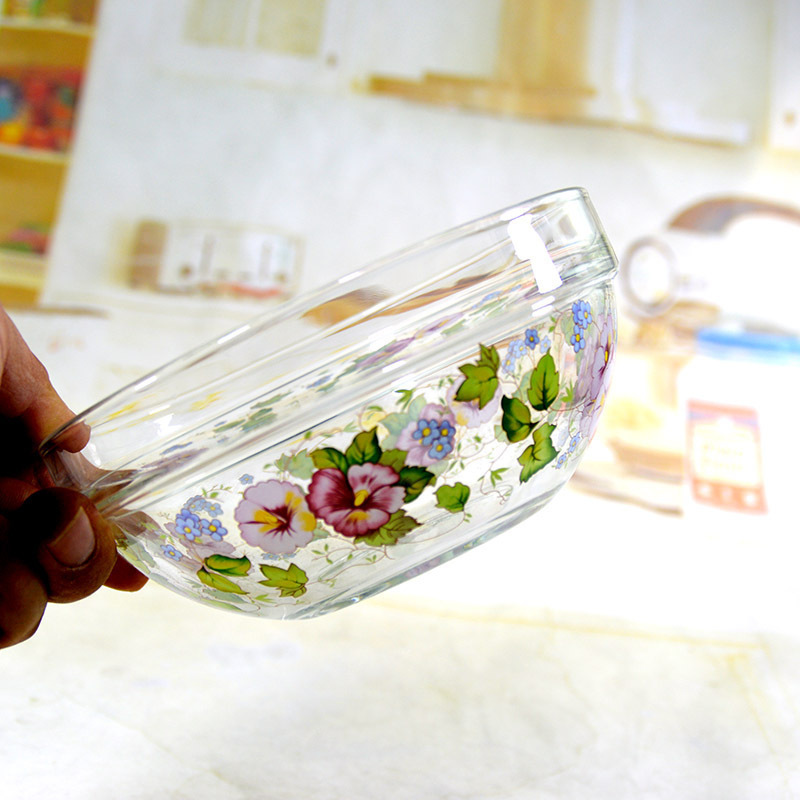 韩国韩式玻璃碗圆形水果沙拉碗碗家用汤碗饭碗面碗创意甜品碗餐具