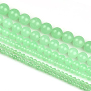 Myatou DIY handmade jewelry beads accessories Apple green chalcedony semi-finished round Pearl loose beads