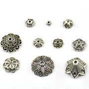 Myatou Tibetan Silver Flower hat accessory receptacle Tibetan silver/Antique Silver Plate accessory spacer bead insulation Miao silver