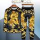 中国风休闲套装男士帅气运动长裤秋季长袖t恤3d印花时尚两件套男