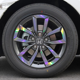 专用于19款思域轮毂贴纸16寸钢圈七彩装饰保护贴碳纤维车轮防刮贴