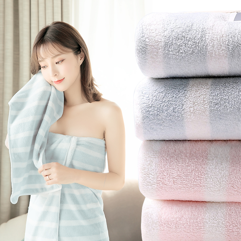 韩版浴巾家用大毛巾成人男士情侣珊瑚绒浴巾女超吸水柔软可爱