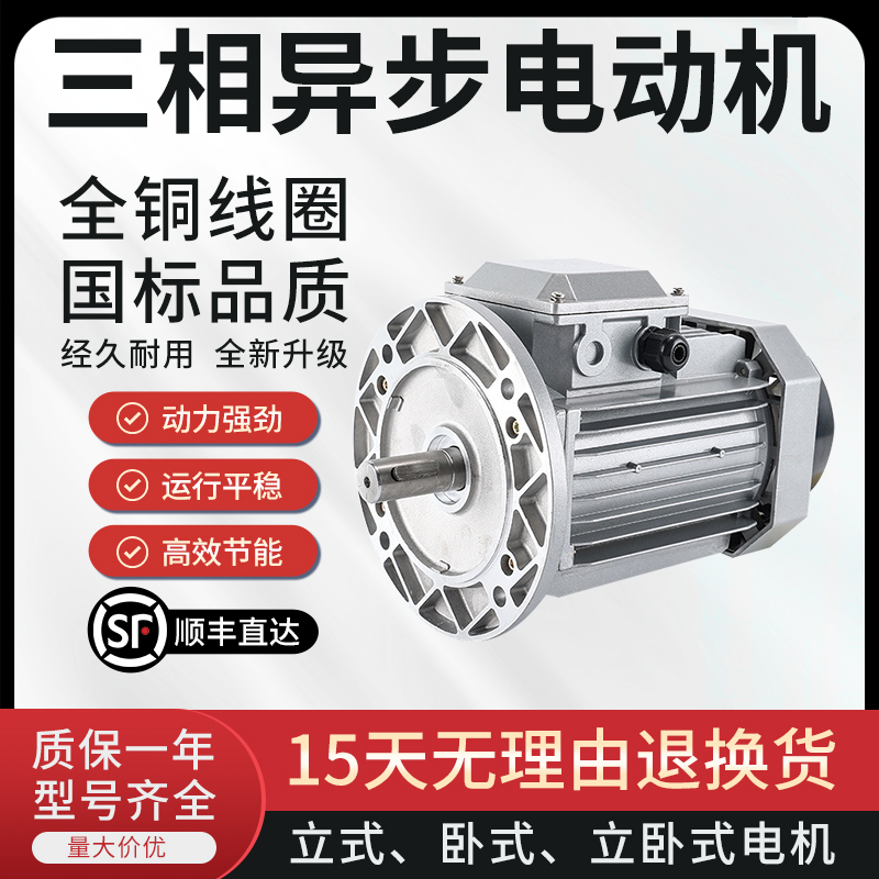 YS802-4 0.75KW/0.55/YS-802-2 1.1KW三相异步电动机380V国标全铜