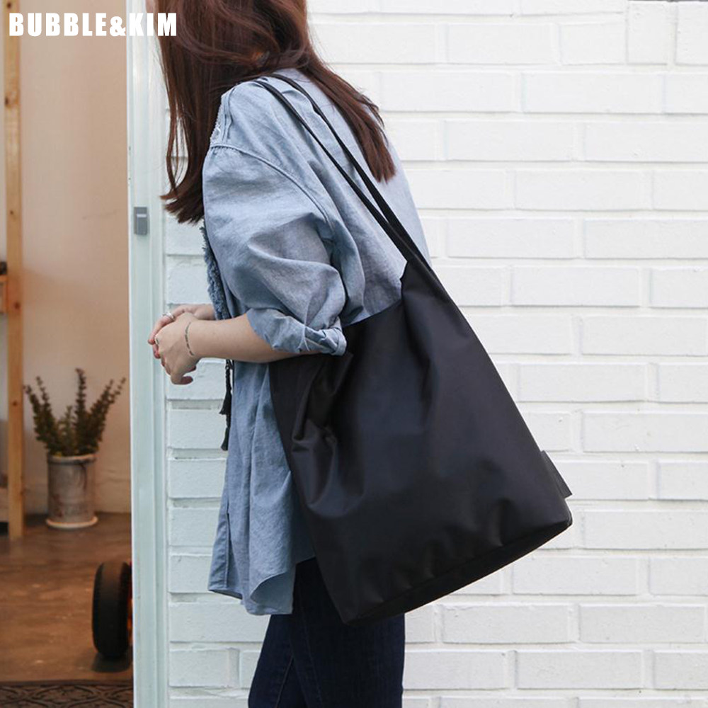 韩国尼龙防水牛津布包单肩女包纯色简约挎包学生背包女单肩包大包