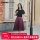 声雨竹2025年夏季新款女亮丝半身裙气质百搭显瘦中长款有内衬裙子