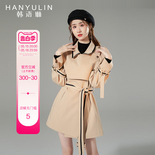 韩语琳春季短款风衣外套女2024年新款韩版复古时尚气质高级感春装