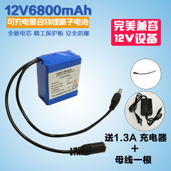 12V6800mAh毫安时聚合物可充电锂离子电池组led灯监控音响专用