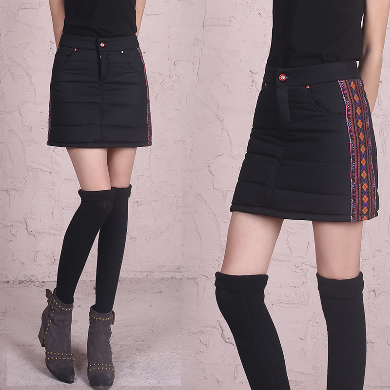 They story Women's wear Autumn and winter new pattern Ethnic style printing Short skirt leisure time black skirt QZ6538in the Women's clothing/Boutique , Skirts category - from Buy2taobao.com to provide professional Taobao agent buy service