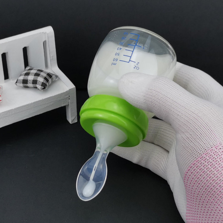 婴儿专用带勺子玻璃奶瓶60ml超迷你小号初生宝宝预防乳头混淆优惠券