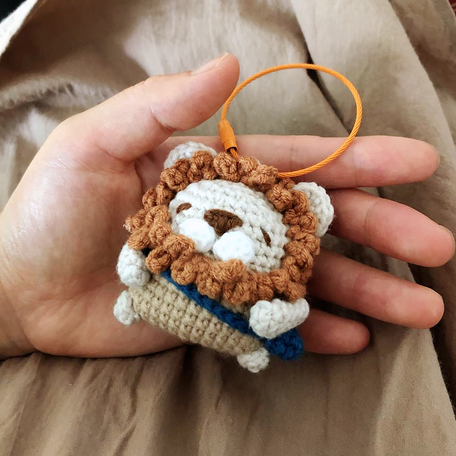 小狮子挂件手编材料包手作手工diy钩针玩偶礼物钥匙扣编织毛线团