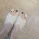 深孔雀蓝色脚趾穿戴美甲贴nail成品显白光面单色可拆卸假脚指甲片