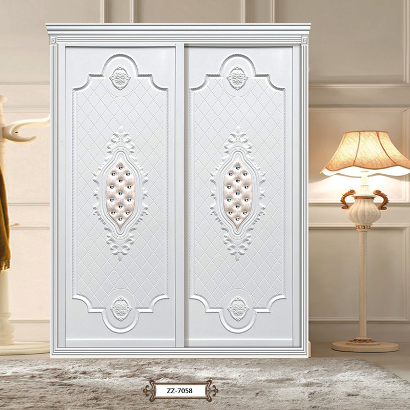 热销衣柜推拉门定做 雕花_欧式衣柜推拉滑移门定制卧室大衣柜门订做