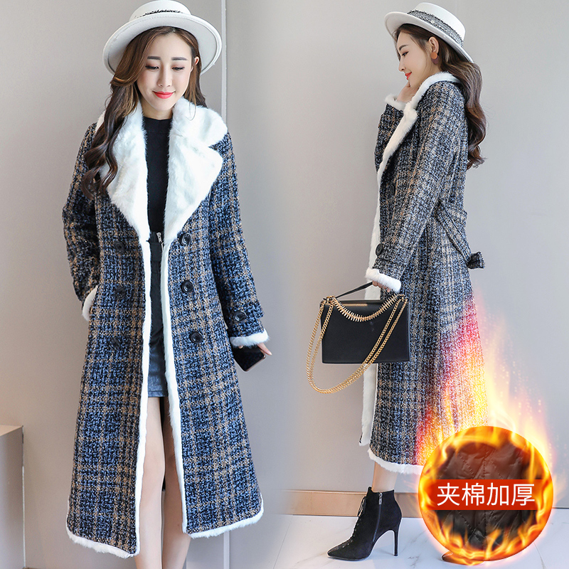 皮毛一体加棉加厚保暖外套女中长款赫本风大衣韩版2018秋冬新款在类目 女装/女士精品, 棉衣/棉服中 - 来自Buy2taobao.com提供专业的淘宝代购服务