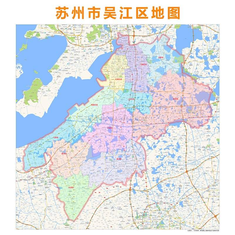 新款苏州市吴江区行政区划地图高清定制城市交通卫星办公室挂图