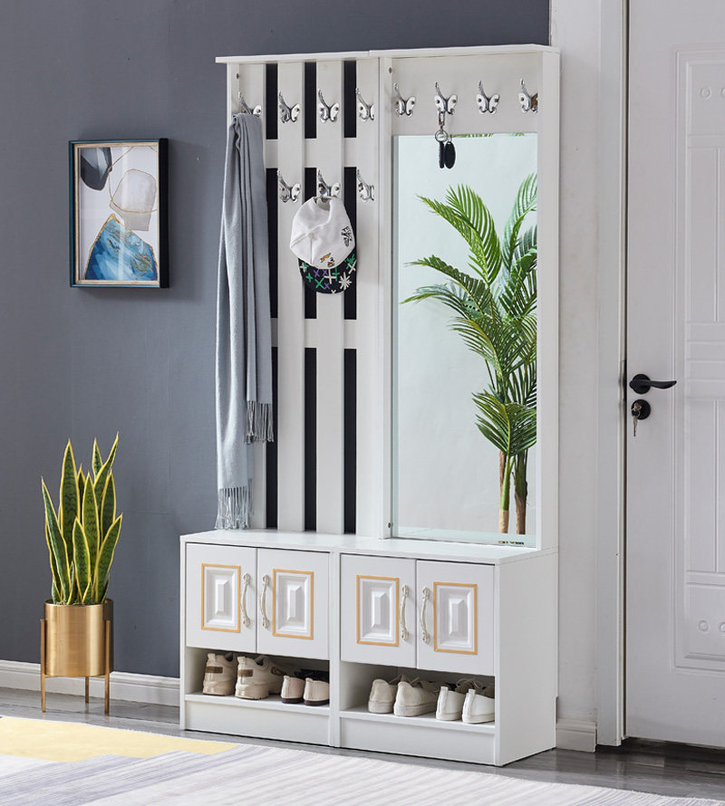 一体鞋柜衣架 现代简约门厅柜_鞋柜挂衣架组合简约现代门厅门口衣帽架
