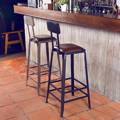 美式LOFT吧台桌椅组合酒吧高脚椅靠背吧台桌休闲吧桌椅咖啡厅长桌
