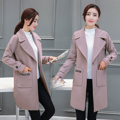韩版女装冬厚毛呢外套女2016秋装新款中长款气质显瘦羊毛呢子大衣