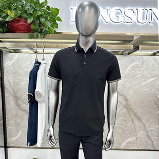 新款夏季男士翻领休闲短袖T恤POLO舒适透气高弹时尚商务合体版3色