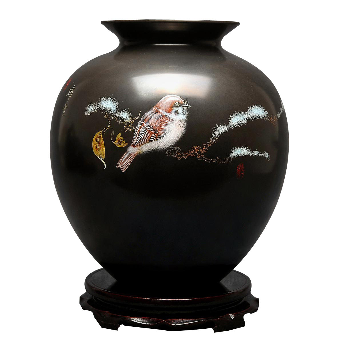 中国黑陶工艺美术大师 刘德功 手工影雕作品《瑞雪》