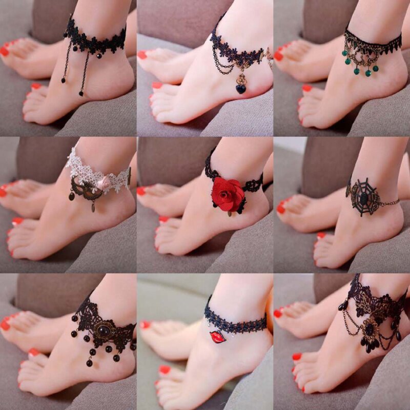 手饰品欧美 萝莉_萝莉蕾丝脚链清新洛丽塔公主手链脚饰欧美新款新娘