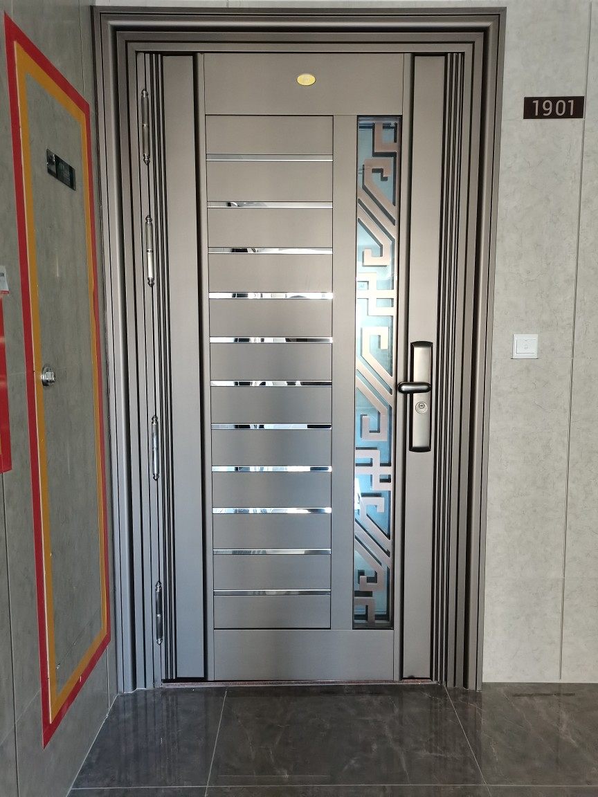 别墅新款进户门韩式门通风大门入户中门农村双开门防盗门家用