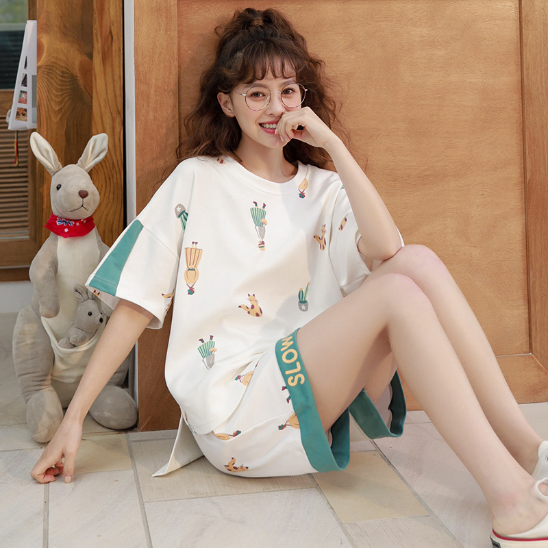 睡衣女夏短袖短褲優質棉夏季女士韓版學生家居服可愛卡通套裝批發在類目 女士內衣/男士內衣/家居服, 睡衣/家居服套裝中 - 來自Buy2taobao.com提供專業的淘寶代購服務
