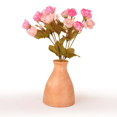 泰谷吧 泰国实木质花瓶花桶花器客厅插花架花瓶干花瓶木花瓶装饰