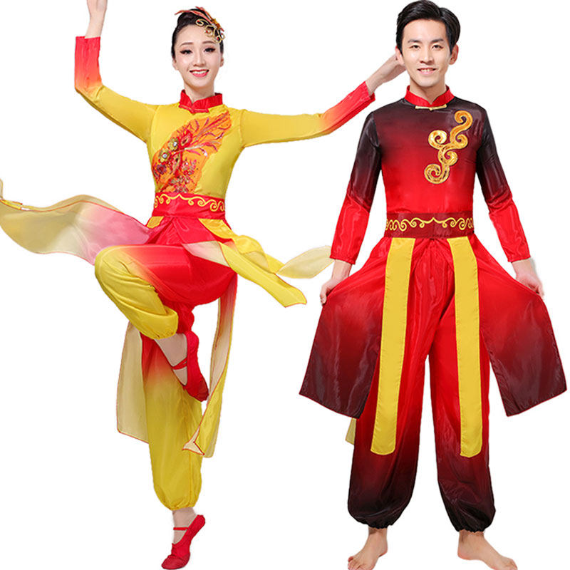 打鼓服演出服男女鼓服腰鼓服装水鼓舞锣鼓队开场秧歌中国风舞龙舞