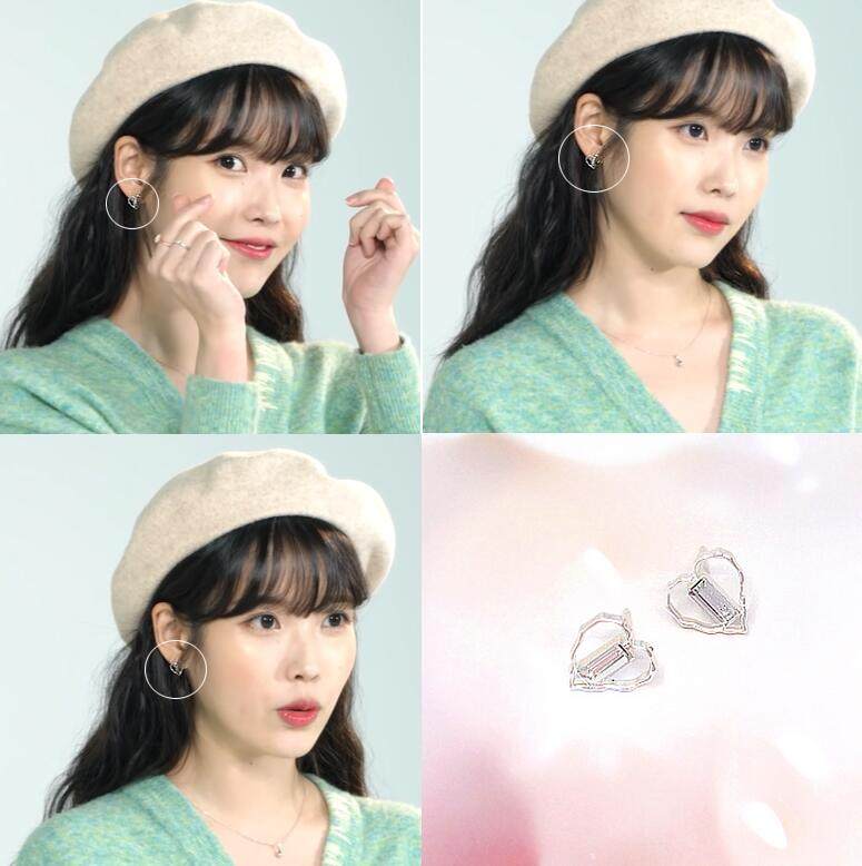李知恩iu同款韩国代购jealousy正品韩版简约百搭心形耳钉耳环