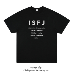 ISFJ 趣味美式印花短袖万物皆可MBTI16人格INFJ个性小众设计T恤潮