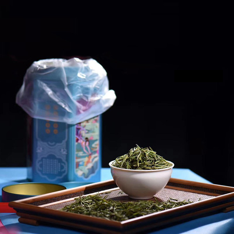 高山特级绿茶2023年新茶黄金芽明前安白正宗吉茶送长辈铁罐礼盒装