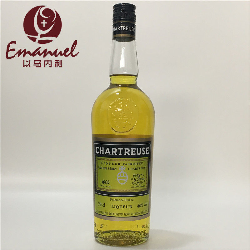 法国进口洋酒 chartreuse liqueur 查特黄香甜酒 黄荨麻酒 700ml